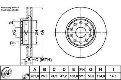 ATE DISCOS DE FRENADO 2SZT. PARTE DELANTERA ALFA ROMEO 166 LANCIA KAPPA 2.0-3.0  