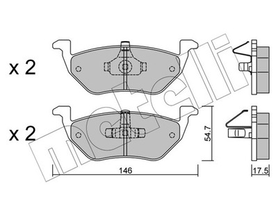 METELLI 22-0907-0 SET PADS HAMULCOWYCH, BRAKES TARCZOWE - milautoparts-fr.ukrlive.com