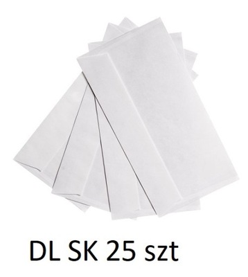 Koperty Papierowe Listowe Białe DL 25szt SK