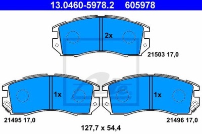 ATE 13.0460-5978.2 ZAPATAS DE FRENADO PARTE DELANTERA SUBARU IMPREZA LEGACY 1989-2000  