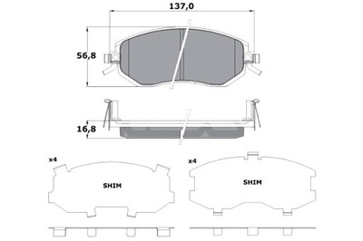 TOMEX BRAKES ZAPATAS DE FRENADO SUBARU IMPREZA 10- PARTE DELANTERA  