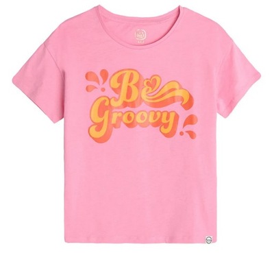 COOL CLUB T-shirt dziewczęcy różowy Be groovy r. 158