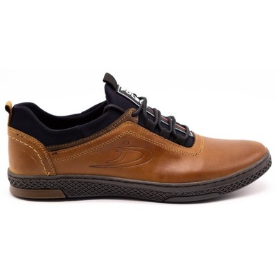 BUTY MĘSKIE SKÓRA CASUAL K24 CAMEL POLSKIE 39