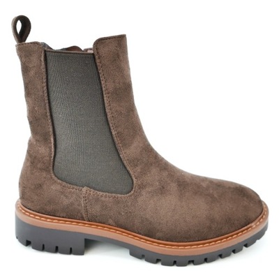 BOTKI DAMSKIE BRĄZOWE SZTYBLETY R39