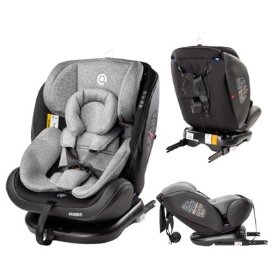 CARETERO MUNDO FOTELIK SAMOCHODOWY OBROTOWY ISOFIX 0-36 KG SZARY