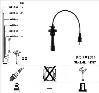 RC-EM1211/NGK ПРОВОДА ZAPLONOWE NGK 44317