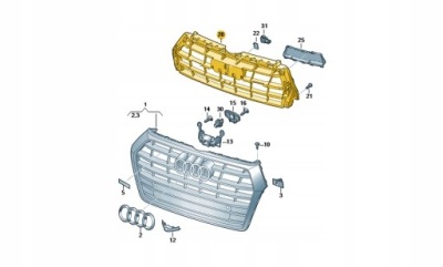 Усилитель решётка решётка радиатора audi q5 80a853692 aso фото №1