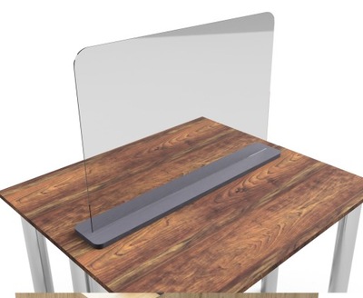 Osłona plexi szyba ochronna 70x60cm biurko drewno