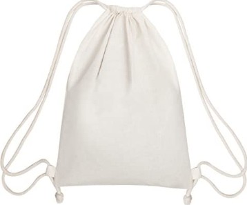Biały worek bawełniany plecak ze sznurkiem