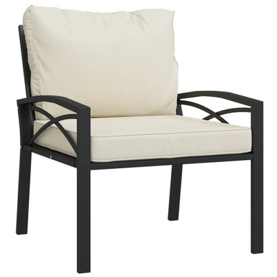 vidaXL Záhradná stolička s pieskovými vankúšmi, 68x76x79 cm, oceľ