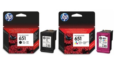 2x HP 651 DeskJet Ink 5575 5645 Officejet 202 252