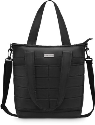 Dámska kabelka shopper prešívaná čierna dámska taška cez rameno ZAGATTO