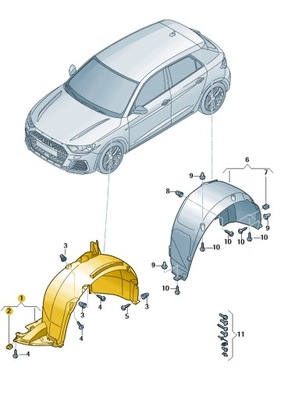 ПІДКРИЛЬНИК КРИЛА ПЕРЕДНЯ ПРАВЕ СТОРОНА AUDI A1 ASO ORYGNIAŁ НОВІ