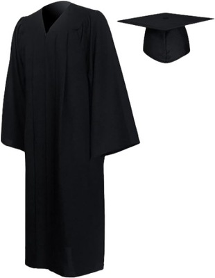 GRADUATION MALL Suknia i czapka na ukończenie szkoły 45 5'0''-5'2'' P12C91