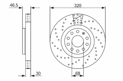 BOSCH DISCOS DE FRENADO 2 PIEZAS PARTE DELANTERA AUDI A4 B7 1.6-3.2 11.04-06.08  