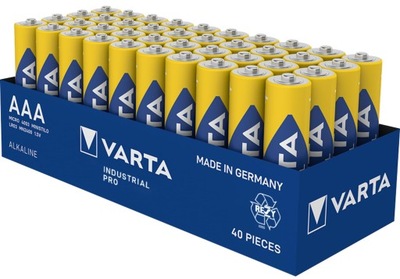 40 X ZOSILNENÁ ALKALICKÁ BATÉRIA VARTA INDUSTRIAL PRO AAA LR3