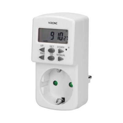 Elektroniczny programator czasowy MINI 1800W 8A 10 programów Schuko DT-2(GS