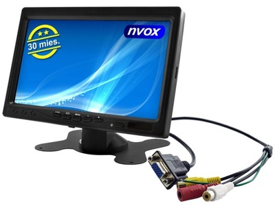 Monitor samochodowy LCD 7 cali HD VGA 2xAV 12V