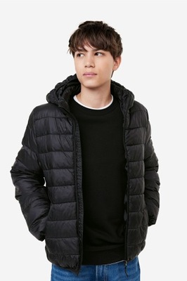 H&M Nieprzemakalna czarna kurtka puffer 134 / 140 SUPER