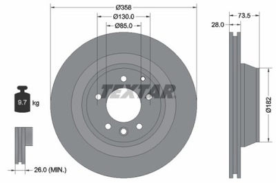 2X DISCO DE FRENADO VW PARTE TRASERA TOUAREG/CAYENNE/Q7 10- 92151403  