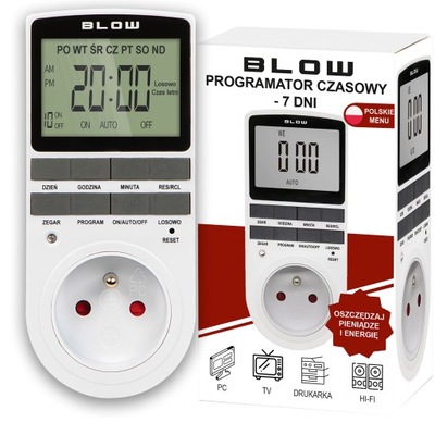 PROGRAMATOR CZASOWY WŁĄCZNIK WYŁĄCZNIK LCD POLSKIE MENU CYFROWY HARMONOGRAM