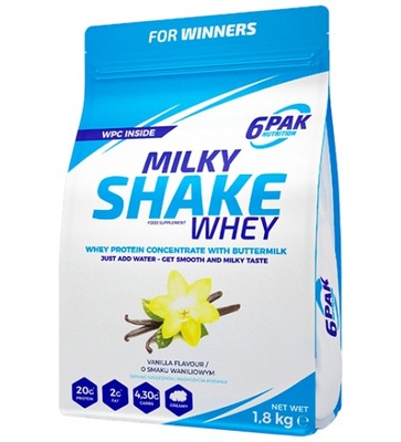 6PAK Milky Shake Whey białko WPC 1800g wanilia