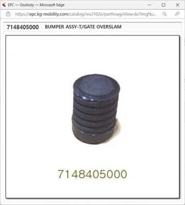 Відбійник двері багажника ssangyong rexton, kyron, musso фото №1