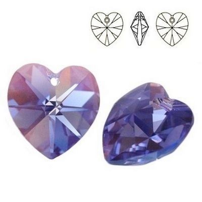 6228 MM 10 Swarovski Heart TANZANITE AB