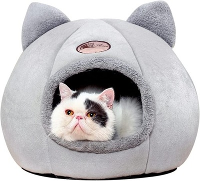 Domek dla kota PetSmart odcienie szarości okrągły 33 cm x 33 cm x