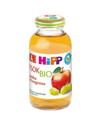 HiPP BIO Jabłka Winogrona sok 100% po 4 miesiącu 200 ml