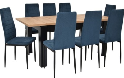 Rozkładany stół ARTISAN i 8 krzeseł TAPCEROWANYCH