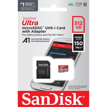 SanDisk microSDXC 512GB ULTRA 150MB/s A1 C10 UHS-I