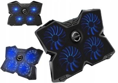 PODSTAWKA PODKŁADKA CHŁODZĄCA POD LAPTOPA 15-17'' LED USB 4 WENTYLATORY