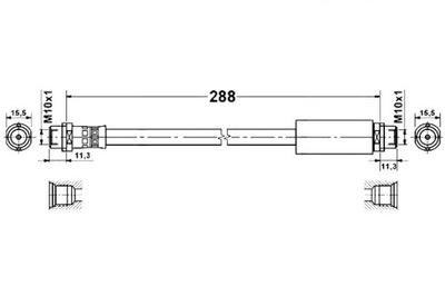 ATE CABLE DE FRENADO ELAST. AUDI 80 90 CABRIOLET  