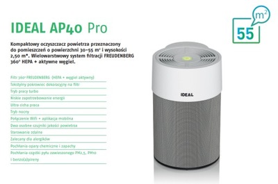 Oczyszczacz powietrza Ideal AP 40 PRO - nowy. FAK VAT