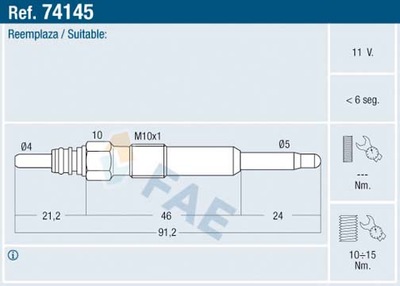 FAE 74145 żwieca żarowa 