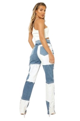 Boohoo damskie niebieskie spodnie jeansowe XXL