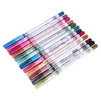 12pcs Eye Liner Set Colorful Metallic Pen Glitter Eye Makeup Crayon Pencils