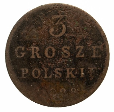 Mikołaj I 1825-55,3 grosze polskie 1828FH,Warszawa