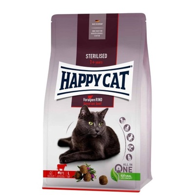 Happy Cat Sterilised sucha karma dla kotów po sterylizacji Wołowina 1,3kg