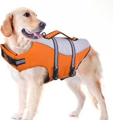 Kamizelka ratunkowa dla psa do pływania z odblaskami rączką XS