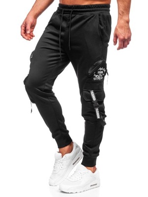 SPODNIE BOJÓWKI JOGGERY CZARNE HS7172 DENLEY_2XL