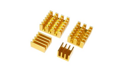 ZESTAW RADIATORÓW DO RASPBERRY PI4B SAMOPRZYLEPNE - 4 SZTUKI - KOLOR ZŁOTY