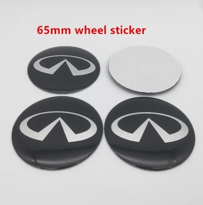 65 MM BLACK STICKER 4PCS 56 MM 60 MM 65 MM INFINITI CAR EMBLEM WHEEL CENT  