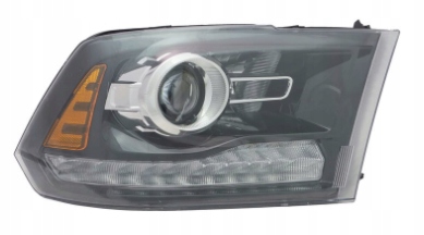 Фара правый  черная dodge ram 13- линза led tyc фото №1