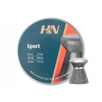 Śrut diabolo H&N Sport Glatt 4,5 mm 500 szt. Diabolo do wiatrówki 4,5mm