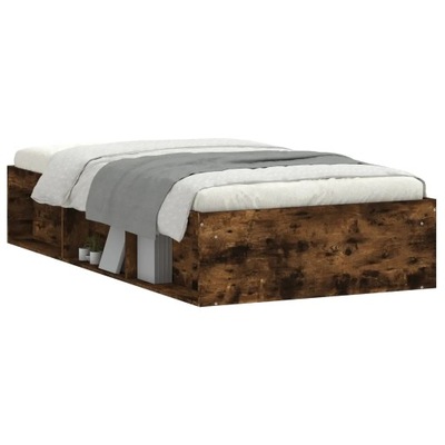 vidaXL Rama łóżka, przydymiony dąb, 90x200 cm