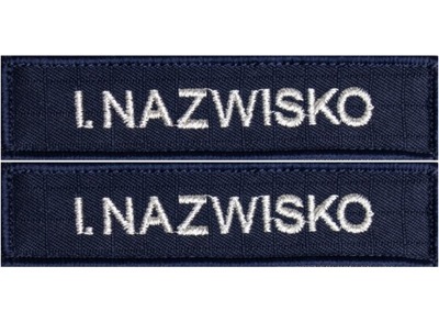 IMIENNIK Policja Naszywka Nazwisko Identyfikator Granatowy z Rzepem x 2 szt