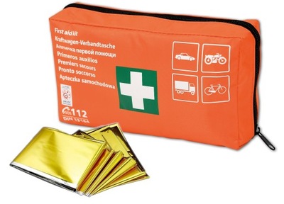 FIRST AID KIT DIN 13164 SET RZEPY + BLANKET +CHUSTECZKI  