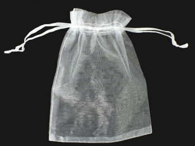 Sakiewka biała z organtyny - 2 sztuki